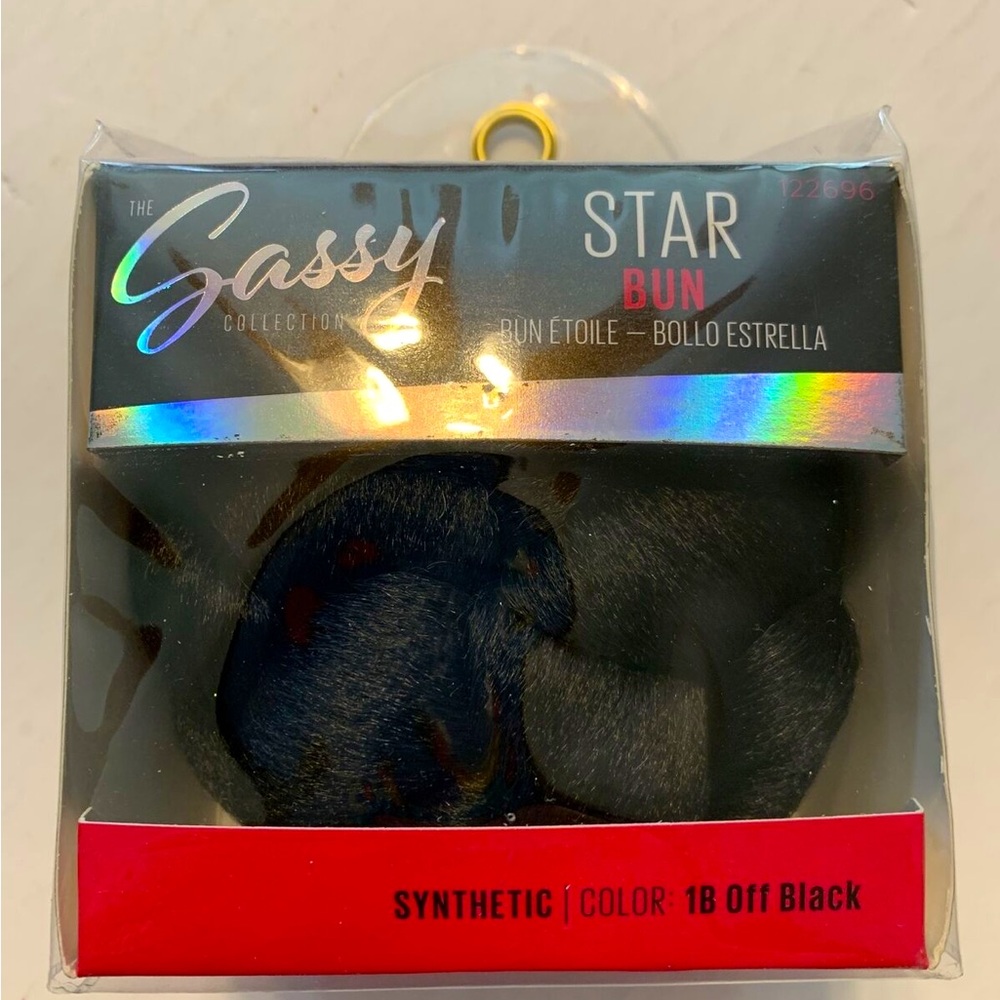Sassy star bun synthetic hair bun off black